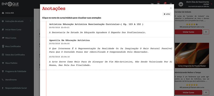 Bloco de anotações para facilitar seus estudos.