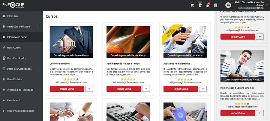 Cursos em várias areas para você se profisionalizar.